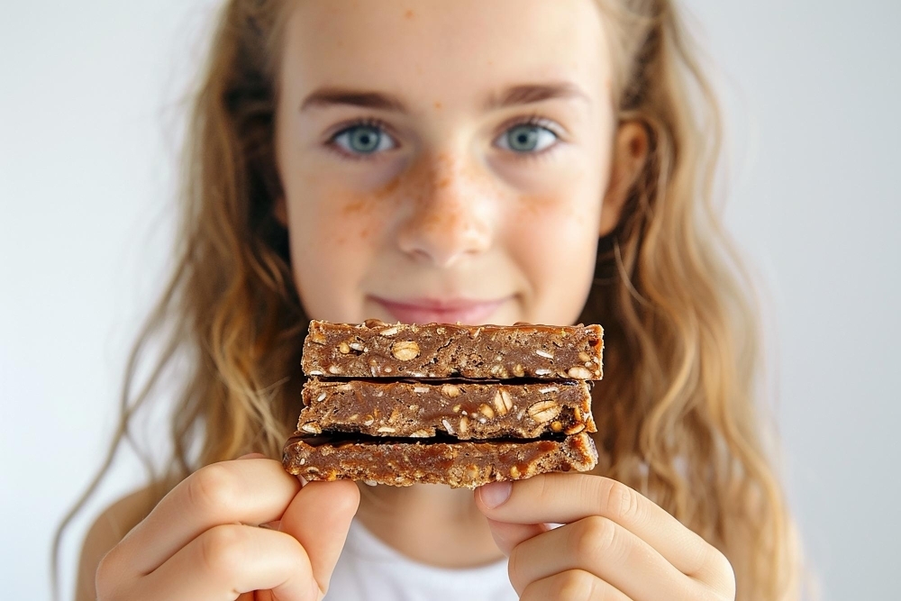 Photo of Girl with Protein Bars or Energy Gels