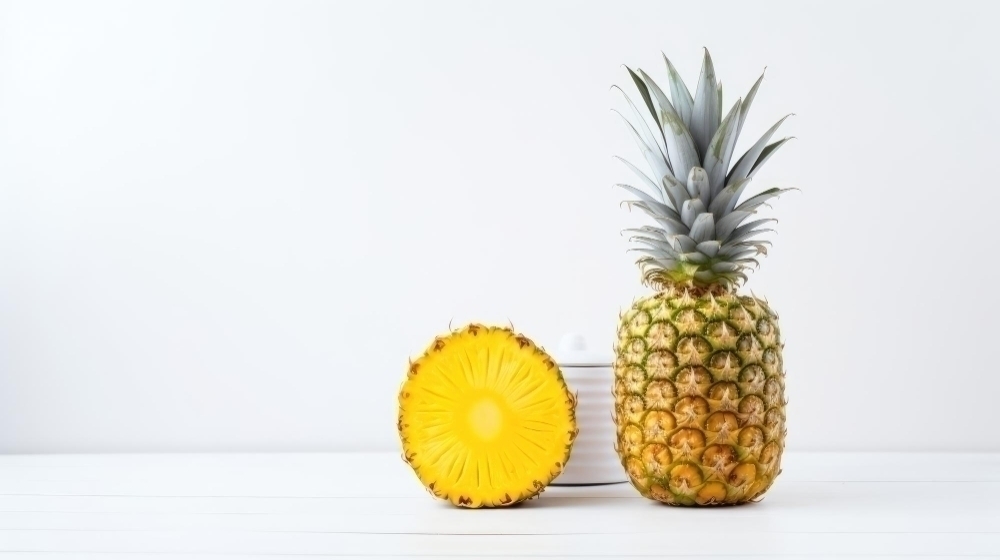 Pineapple backdrop new white yellow crisp slice refreshing recent fresh
