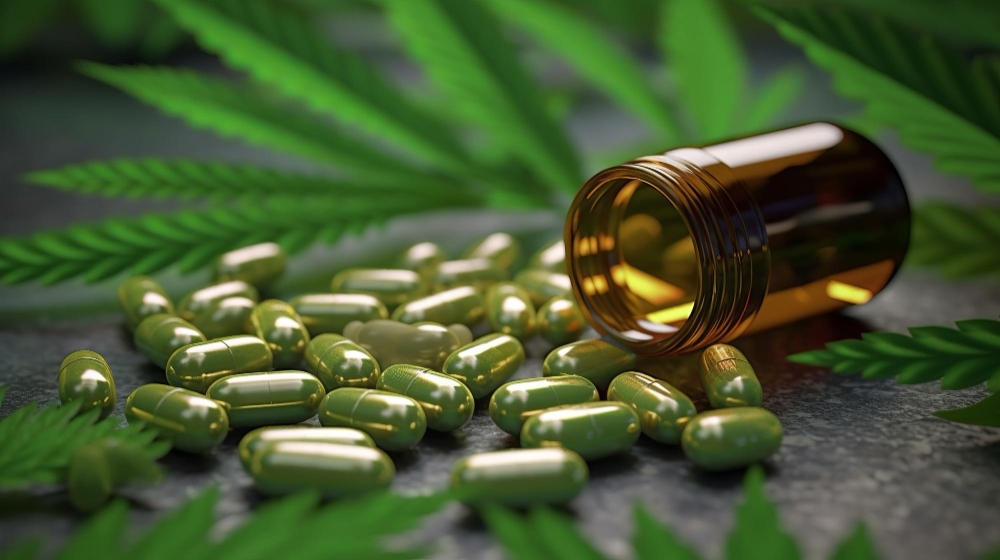 en burk med cbd kapslar