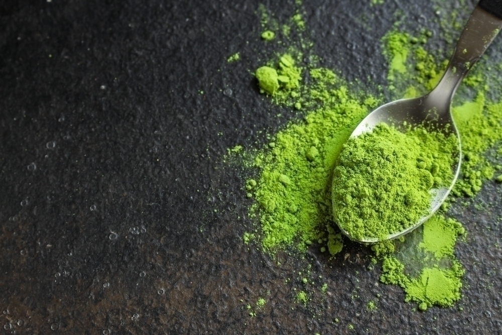 matcha gront te pulver test