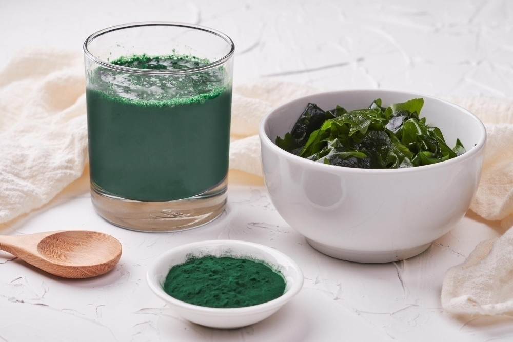 spirulina i olika former