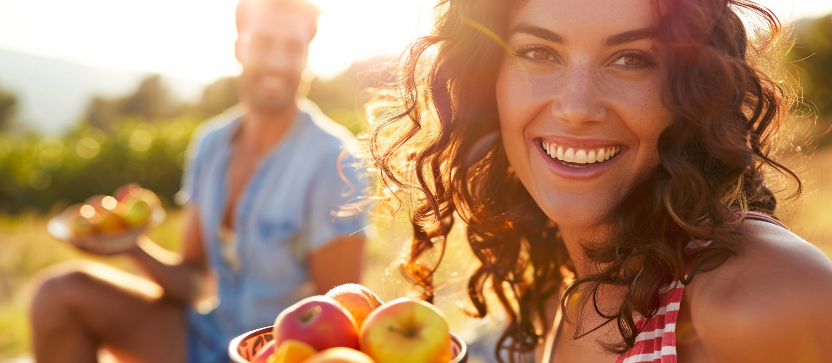 woman and man enjoying benefits of a fiber rich diet