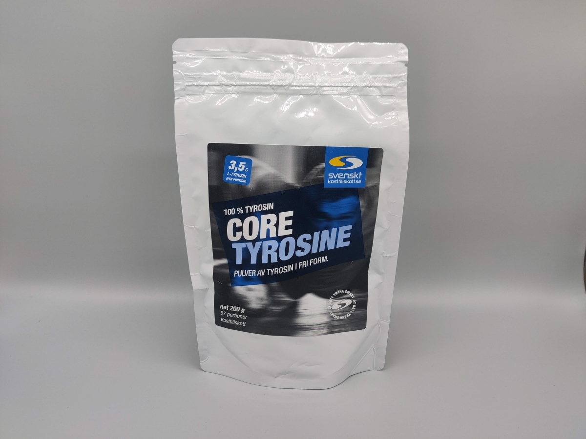 Core Tyrosine produktfoto mot grå bakgrund, egen bild