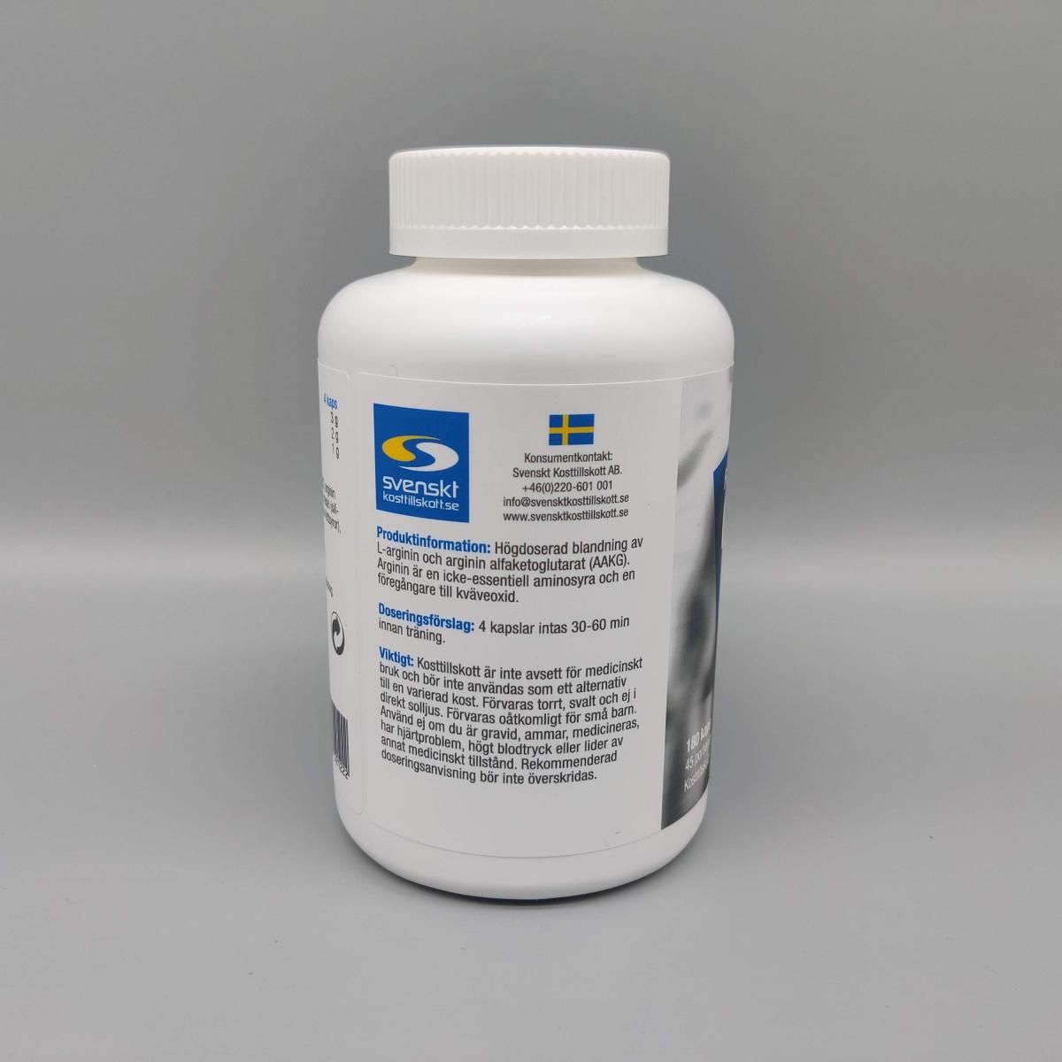 Produktinformation och svensk doseringstext på Core Arginine Complex
