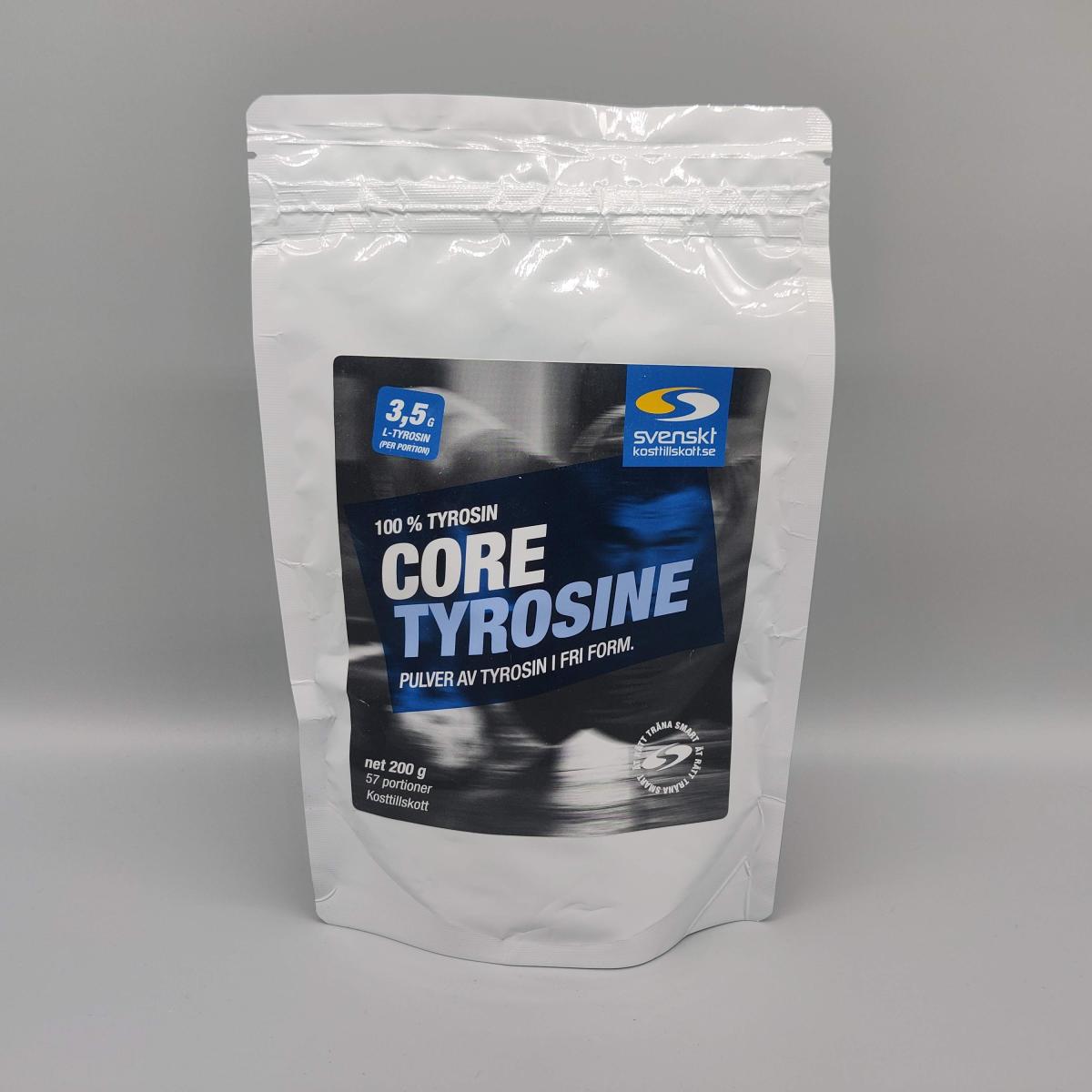 Core Tyrosine produktfoto mot grå bakgrund, egen bild