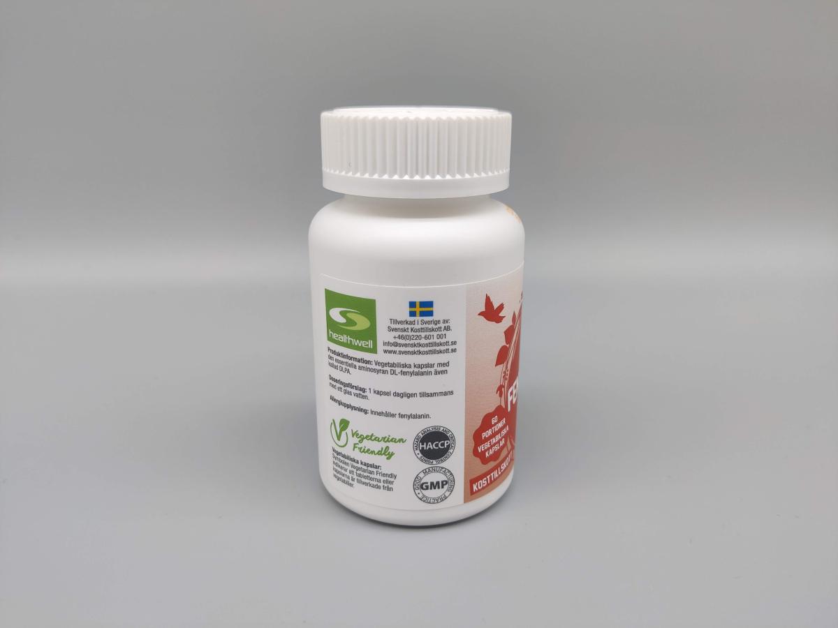 Sidoetikett med Vegetarian Friendly, HACCP och GMP-sigill