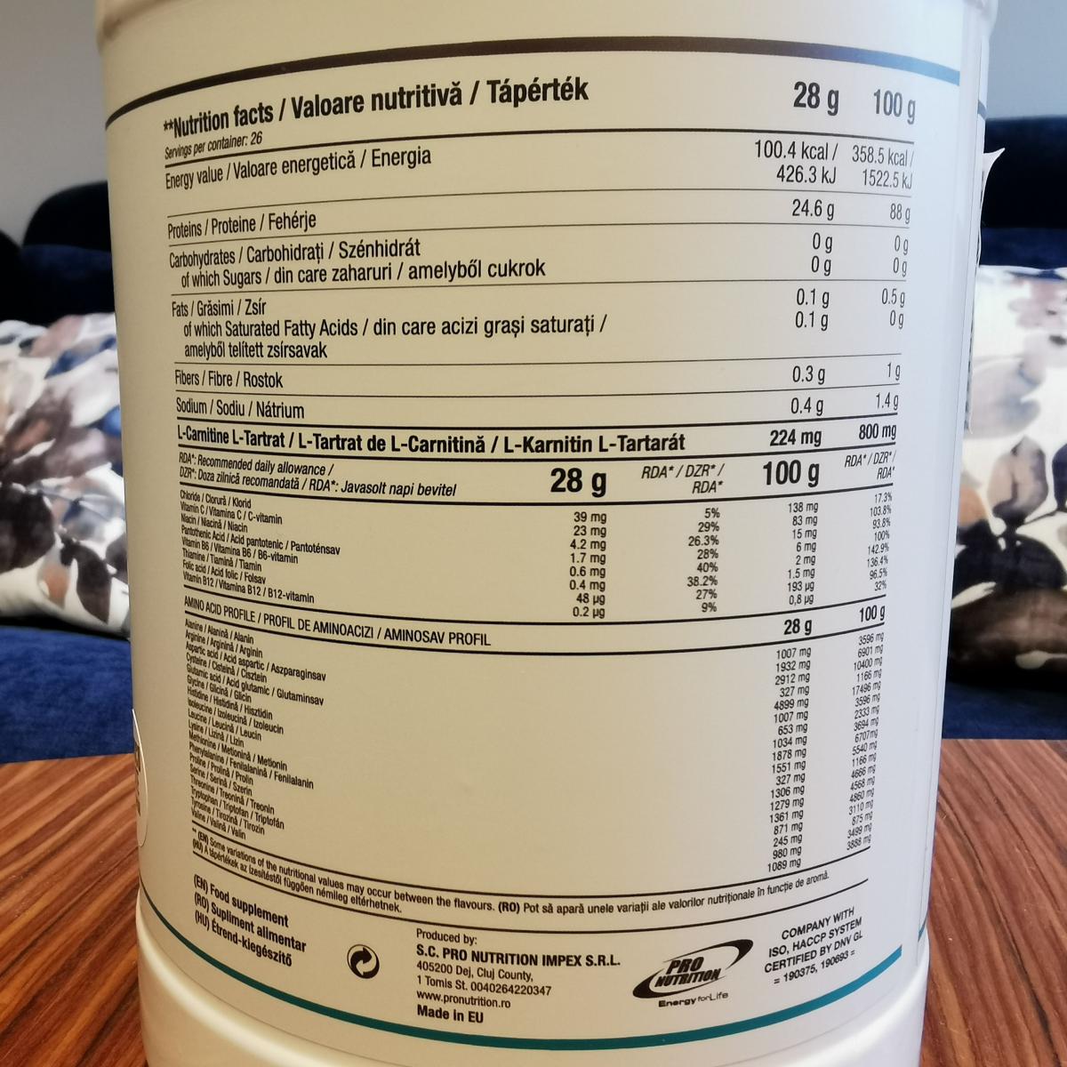 Svensk etikett med ingredienser och anvisningar för ISO Soy