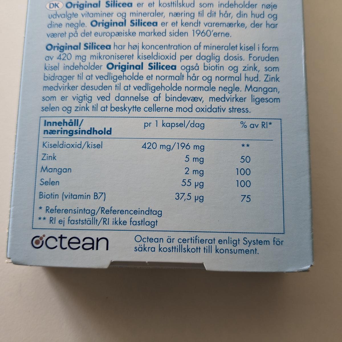 Original Silicea kapsel bredvid linjal cirka 2 cm, tagen av oss