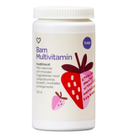 Hjaertats Barn Multivitamin tuggtablett med jordgubbsmak