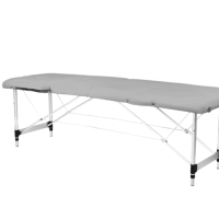 Hopfaellbar massagebaenk aluminium 2 sektioner gra komfort