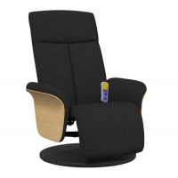 vidaXL Massagefatoelj med fotstoed svart tyg