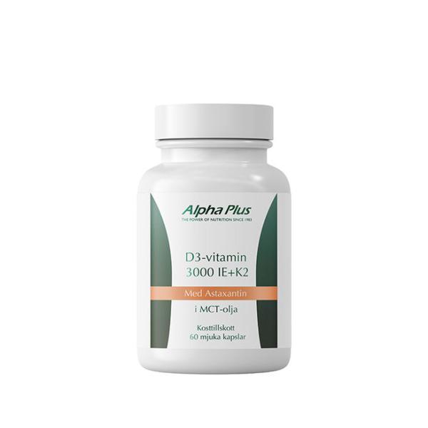 Alpha Plus D3 3000IE + K2 och Astaxantin
