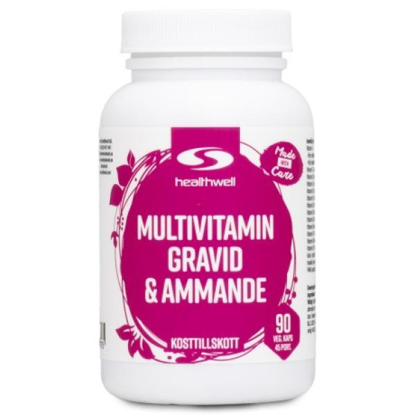 Healthwell Multivitamin Gravid & Ammande 90 kaps