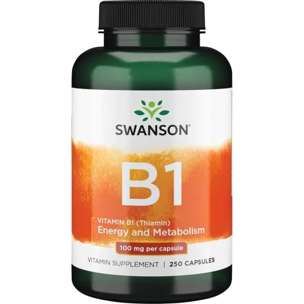 Swanson Vitamin B1 Thiamin 100 mg, 250 kapslar