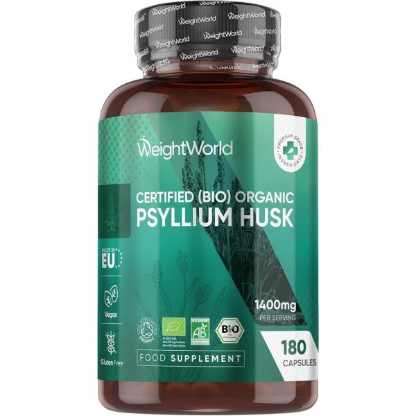 WeightWorld Ekologiskt Psyllium Husk 1400 mg, 180 kapslar